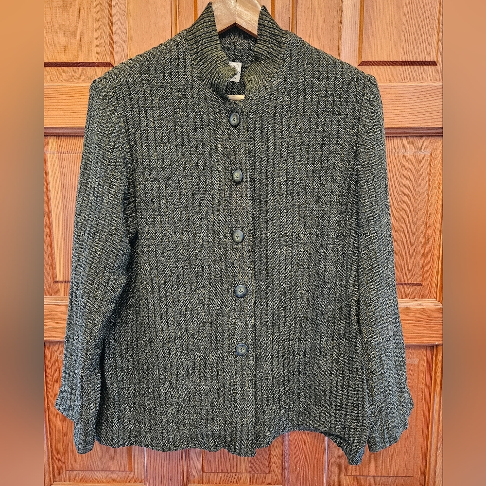 Zonda Nellis Green Knit Sweater Size Medium Petite